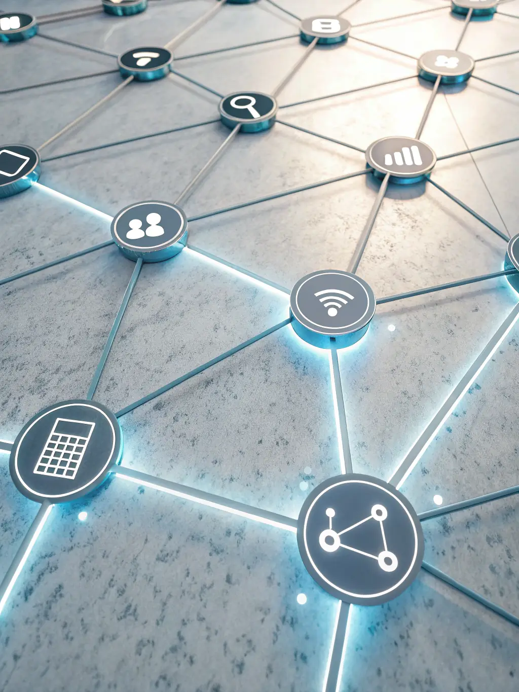 A visual representation of interconnected systems, symbolizing the seamless automation of business processes and the resulting increase in productivity.